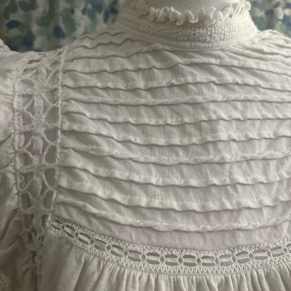 Free People Ruffled Embroidered Boho Top - Picture 2 of 5